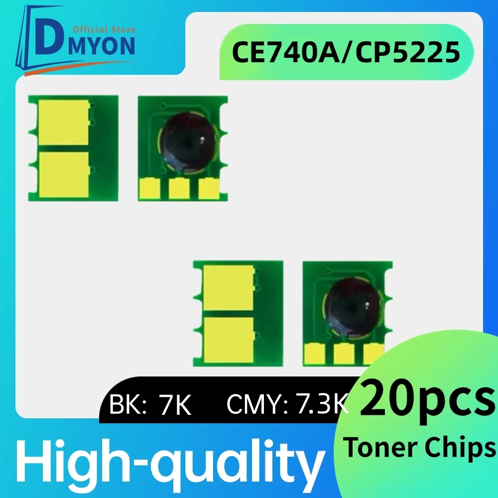 20pcs CE740A Toner Cartridge CHIP CE741A CE742A CE743A Cartridge Chip for HP CP5225 5225 Toner Chip