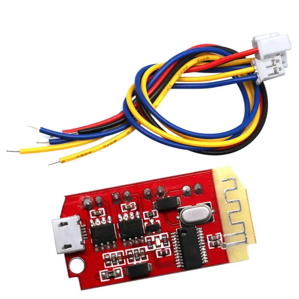 Placa amplificadora estéreo CT14 Micro Bluetooth 4,2 - Mini módulo de alimentación de 5 W + 5 W con puerto de carga (entrada de 3,7 V-5 V) para bricolaje