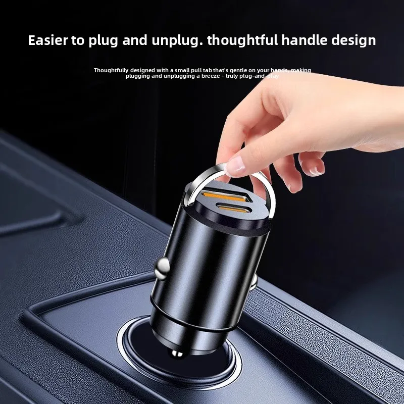 شاحن سيارة شحن سريع للغاية للهاتف المحمول من واحد إلى اثنين ولاعة سجائر غير مرئية #4