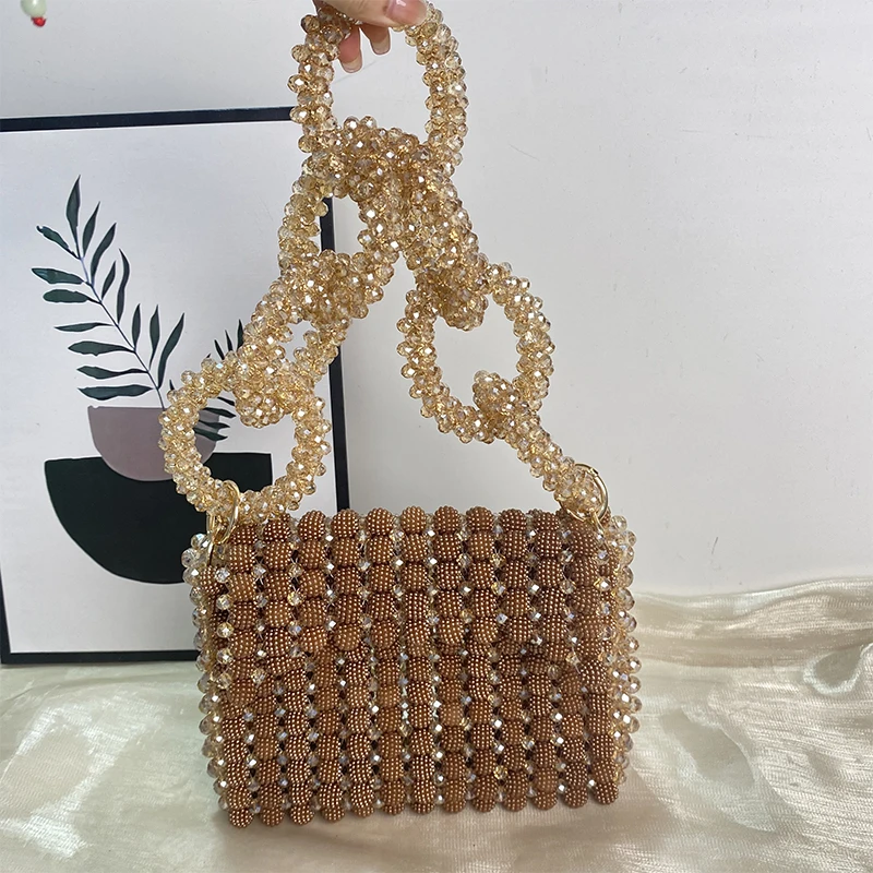 High Quality Luxury Women's Shoulder Bag Handmade Bead Flip Wristband Party Bags for Women Popular Custom Color New in Handbag
