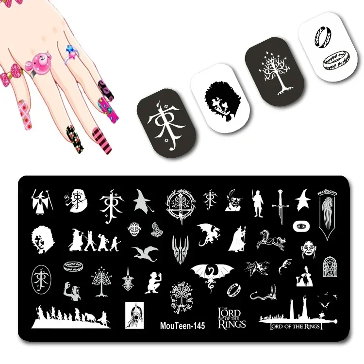 

The Kings Nail Stamping Plate Mouteen-145 Rings Man Nail Stamp Plates Cartoon Figure Nail Stamp Plates #145