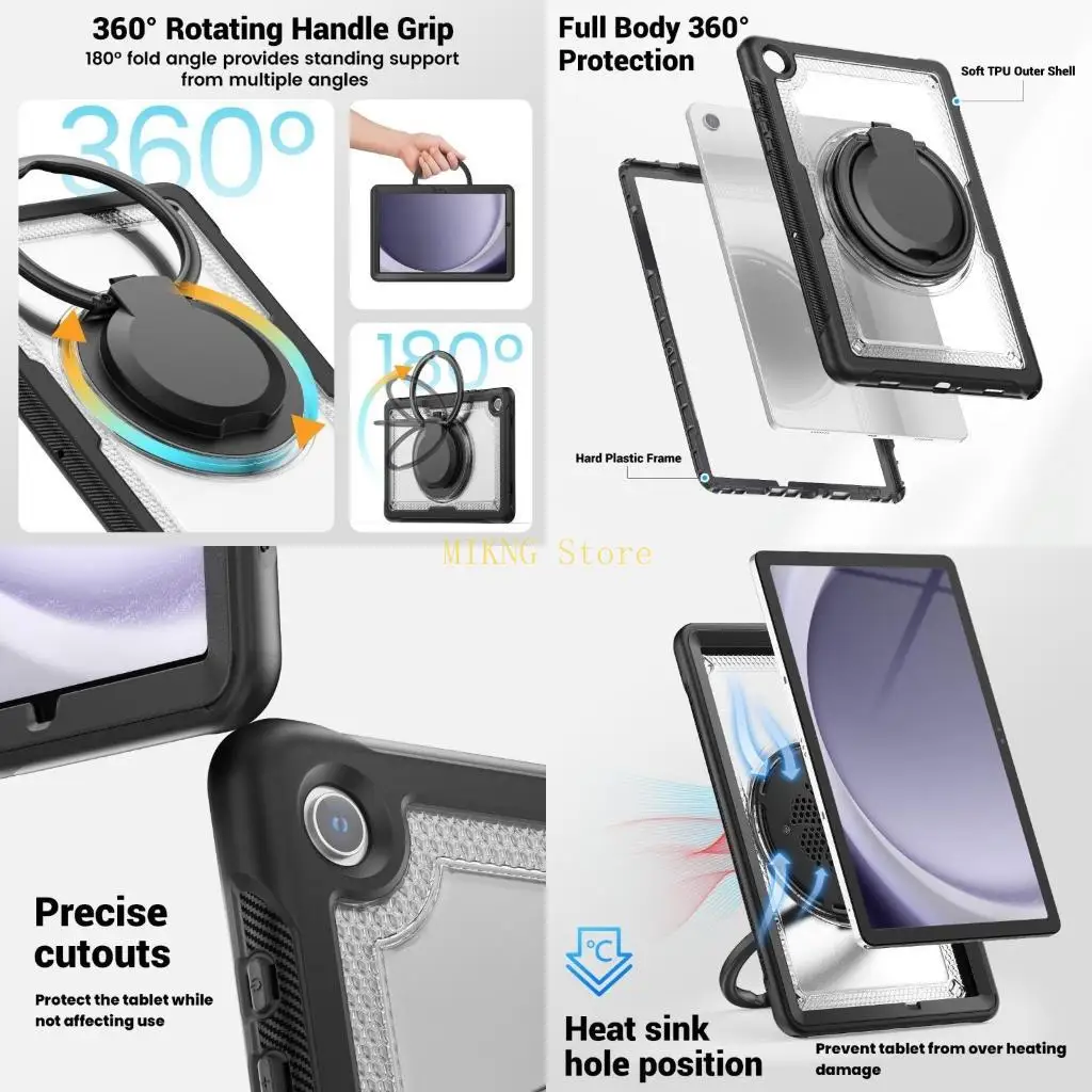 

TPU Case for Tab A9 8.7inch 2023 with 360 Degree Rotatable Stand Multi Viewing Angles best sale