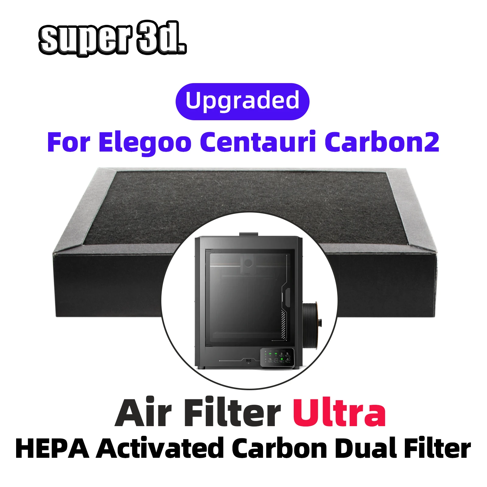 For Elegoo Centauri Carbon2 HEPA Activated Carbon Air Filter Ultra for Centauri Carbon2 Upgrade 3D Printers OEM Replacement