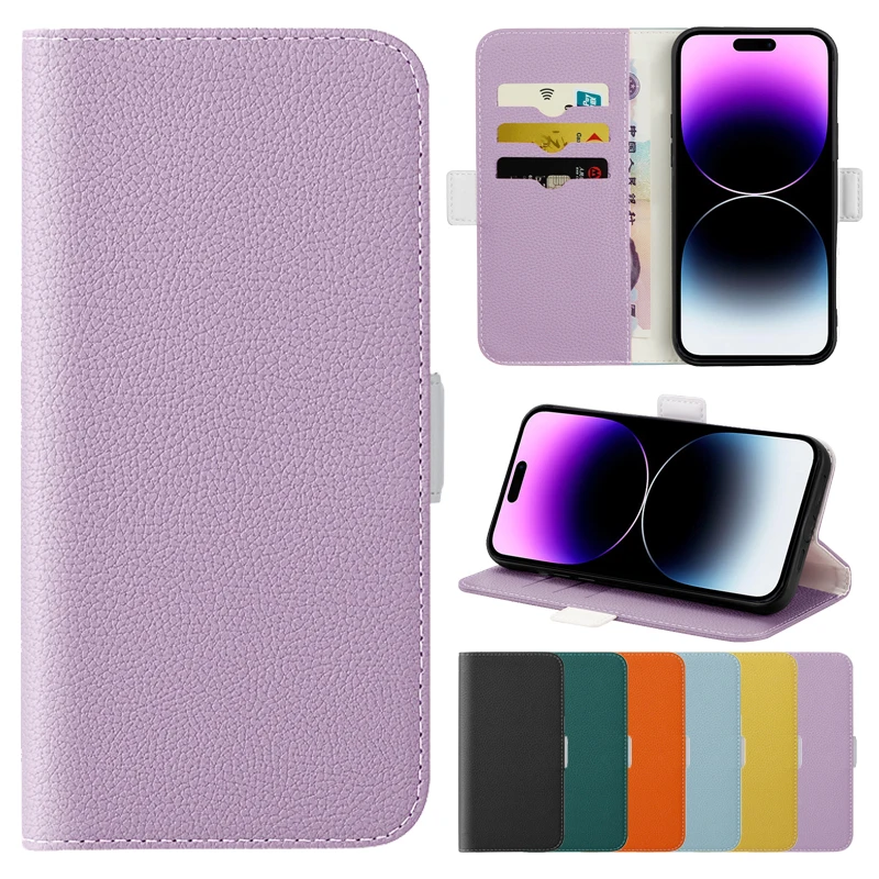 

Wallet Candy Colored Magnetic Leather Case For iPhone 15 Pro Max 14 Pro Max 13 Mini 12 Pro Max 11 Pro SE 2020 X XS XR 8 7 Plus