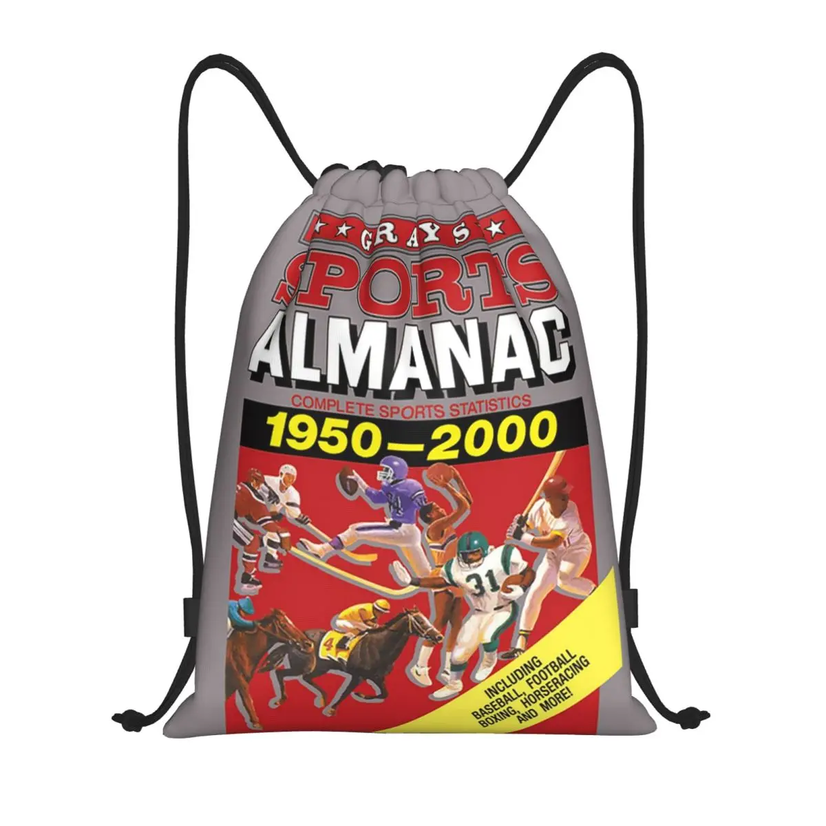Grays Sports Almanaque Completo Estatísticas Esportivas Mochila com Cordão Esporte Sackpack Portátil De Volta para o Futuro Saco de Treinamento