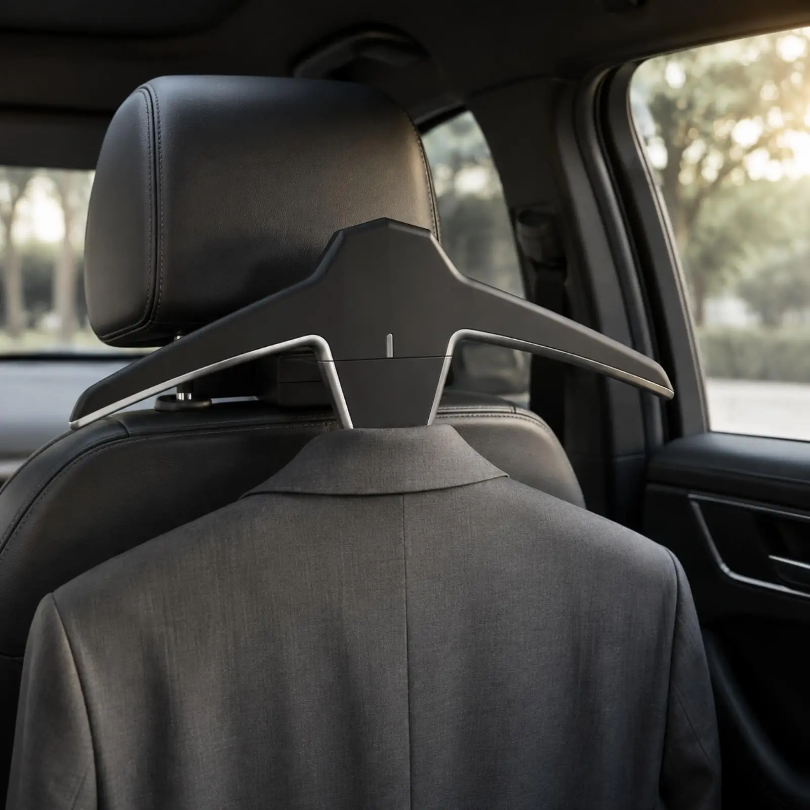 Portable Car Seat Hanger for Clothes Foldable Headrest Back Mounted Coat Rack ABS Material for Road Trips