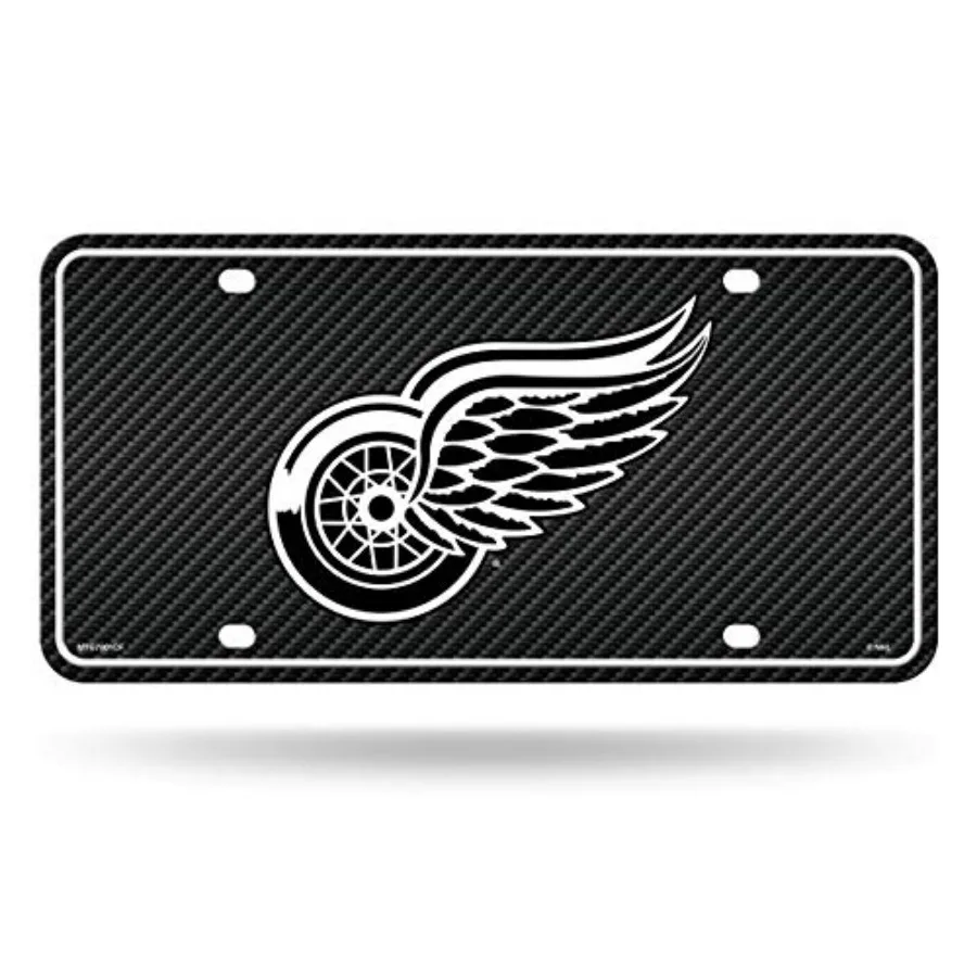 

NHL Hockey Carbon Fiber Metal Auto Tag 6" x 12" - Great for Truck/Car/SUV