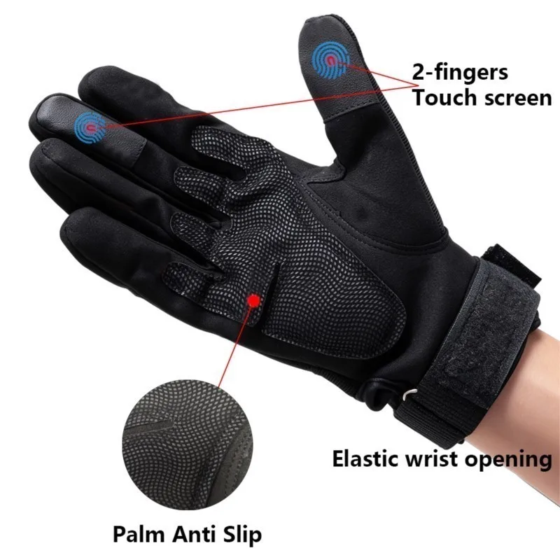 Snow Sports Protective Gloves for Men Women, Snowmobile Hand Gloves, Touchscreen Ski Riding Gloves, Outdoor Snow Activity Gear view 4