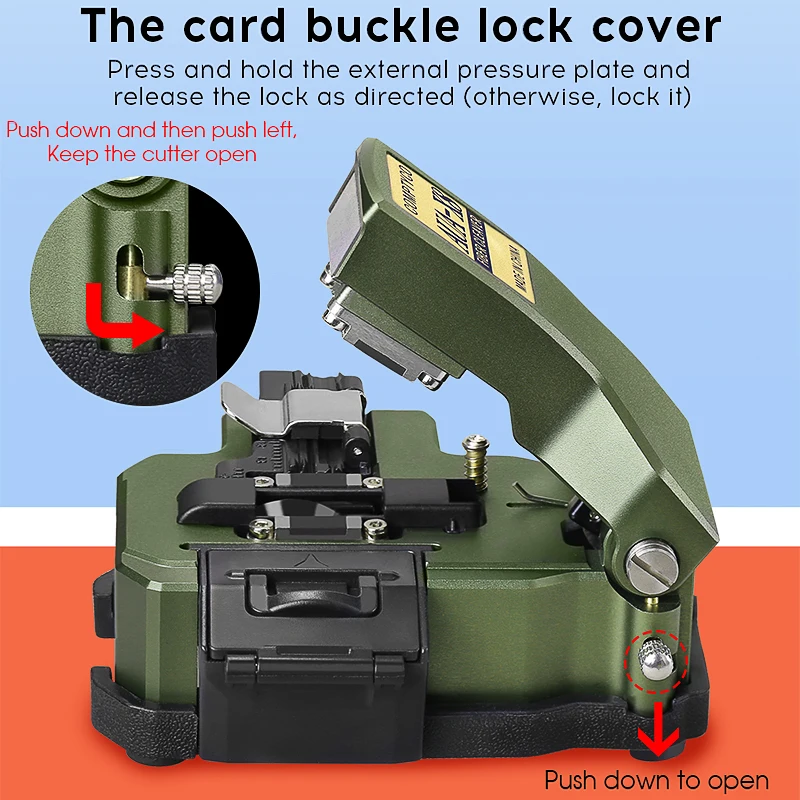 Imagem -04 - Comptyco Aua-x8 Fiber Cleaver Ftth Fibra Óptica Cortador Ferramentas Faca de Corte de Cabo de Fibra Óptica de Alta Precisão Alta Qualidade
