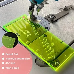 Acrylic Seam Guide Ruler Seam Allowance Guide Rulers Seam Ruler 1/8 To 2 Inch Straight Line Hems For Sewing Tool