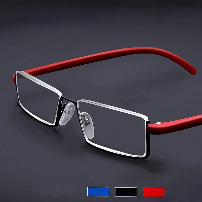 Reading Glasses with Box Vintage Business Half Frame Women Men Finished Presbyopic Eyeglasses Eyewear with Diopter +1.0 To +4.0