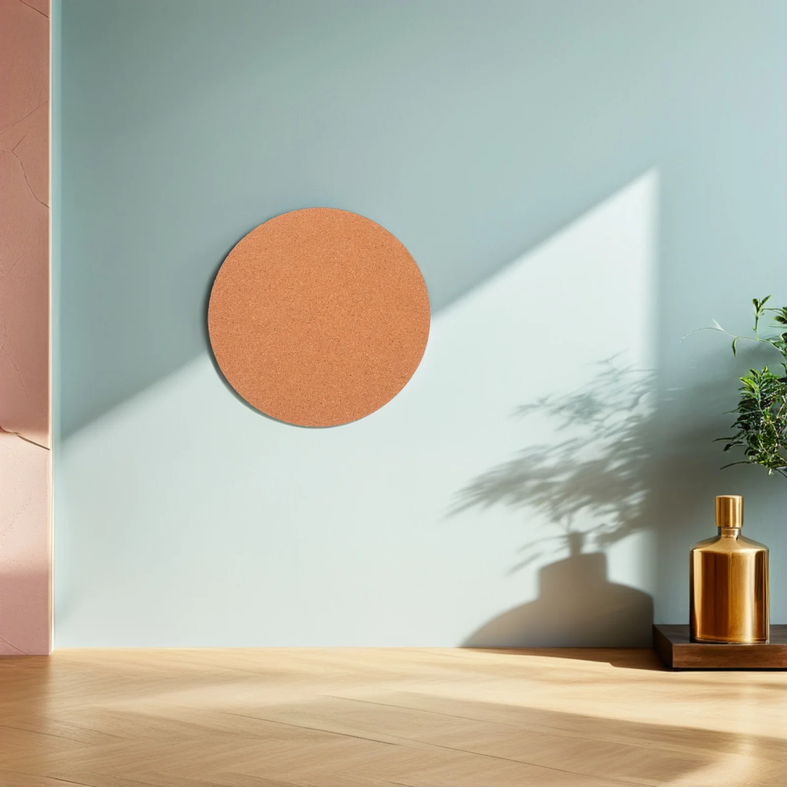 Round Cork Boards For Walls: Natural Softwood Non-Slip Wall Board For Office Home Bedroom Message Display Pin Board Decor