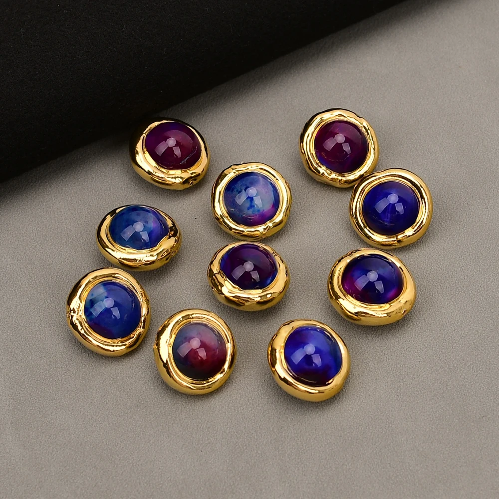 APDGG 10 Pcs Natural Mix Blue Purple Color Ocean Jasper Agate Beads