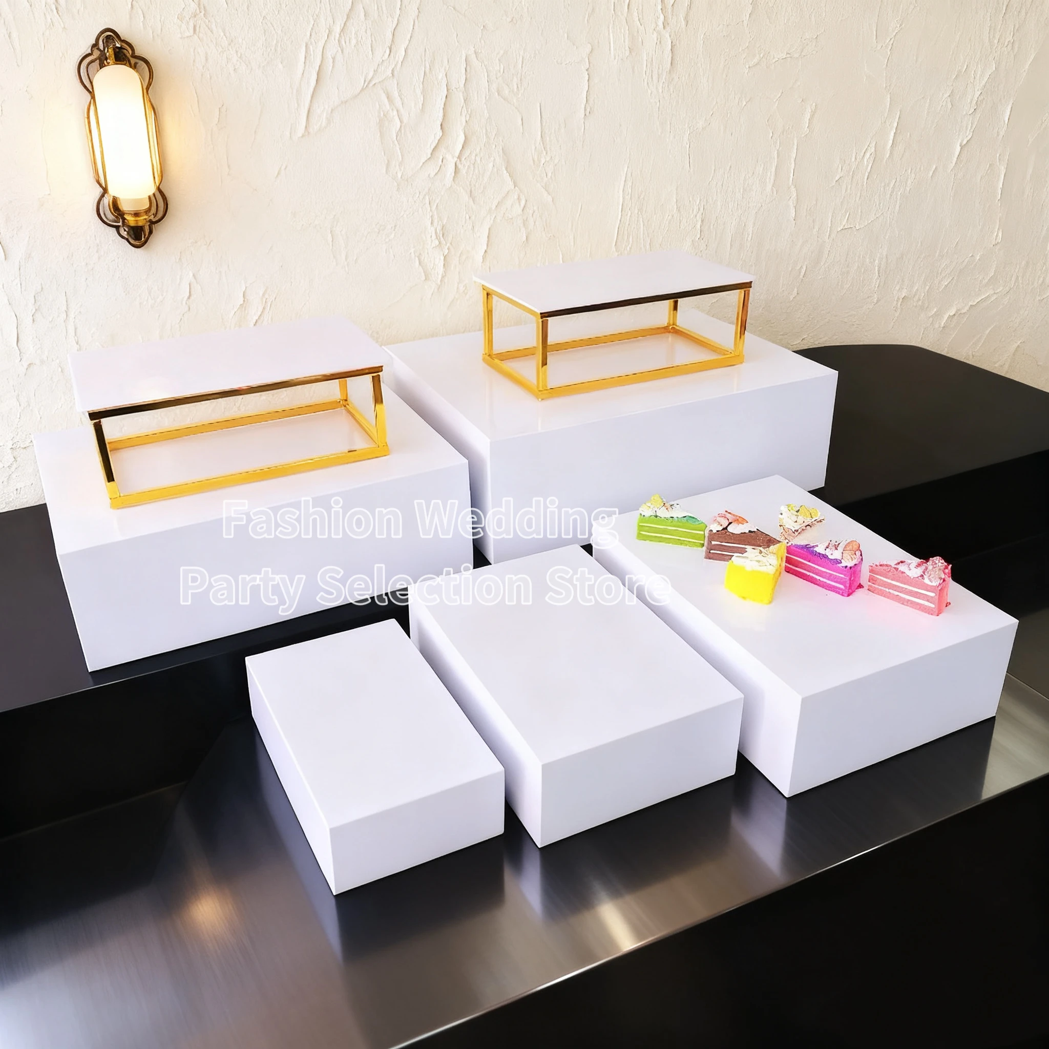 

7pcs Iron Wedding Decor Buffet Party Event Decoration Centerpieces, Column Riser Fruit Dessert Cake Candy Stand Holder