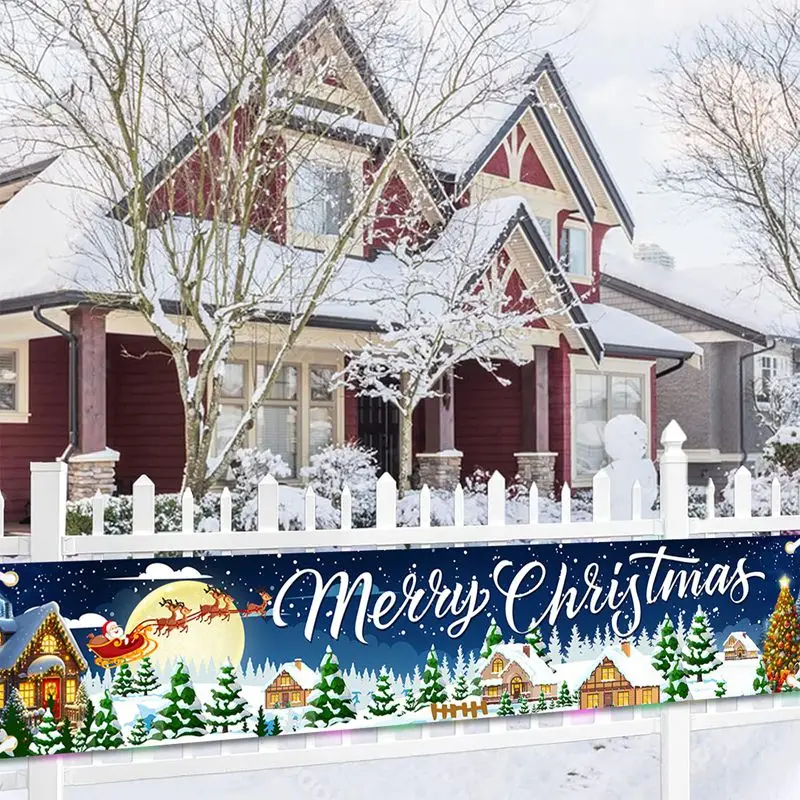 Christmas Outdoor Banner Merry Christmas Decorations For Home 2024 Outdoor Decor Xmas Navidad Noel Natal Happy New Year 2025