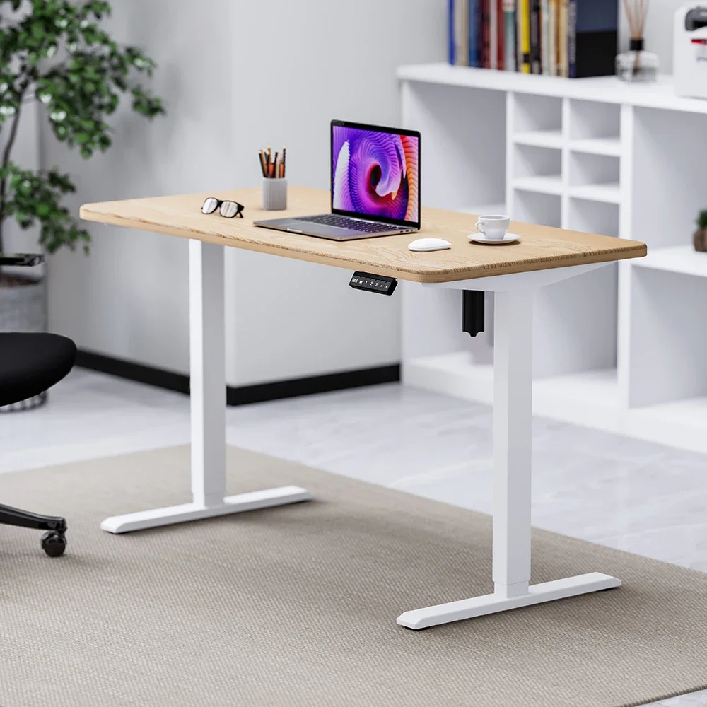 2024 New Customized White Metal Electric Height Adjustable Computer Desk Lifting Office Table Standing Desk For Living Room