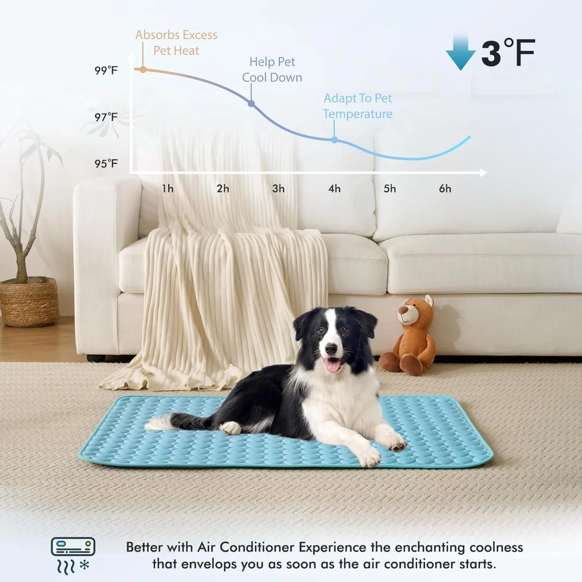 Summer Cooling Mat & Sleeping Pad Water Absorption Top Materials Safe Easy Carry EZ Clean Keep Cooling for Pets Kids and Adults