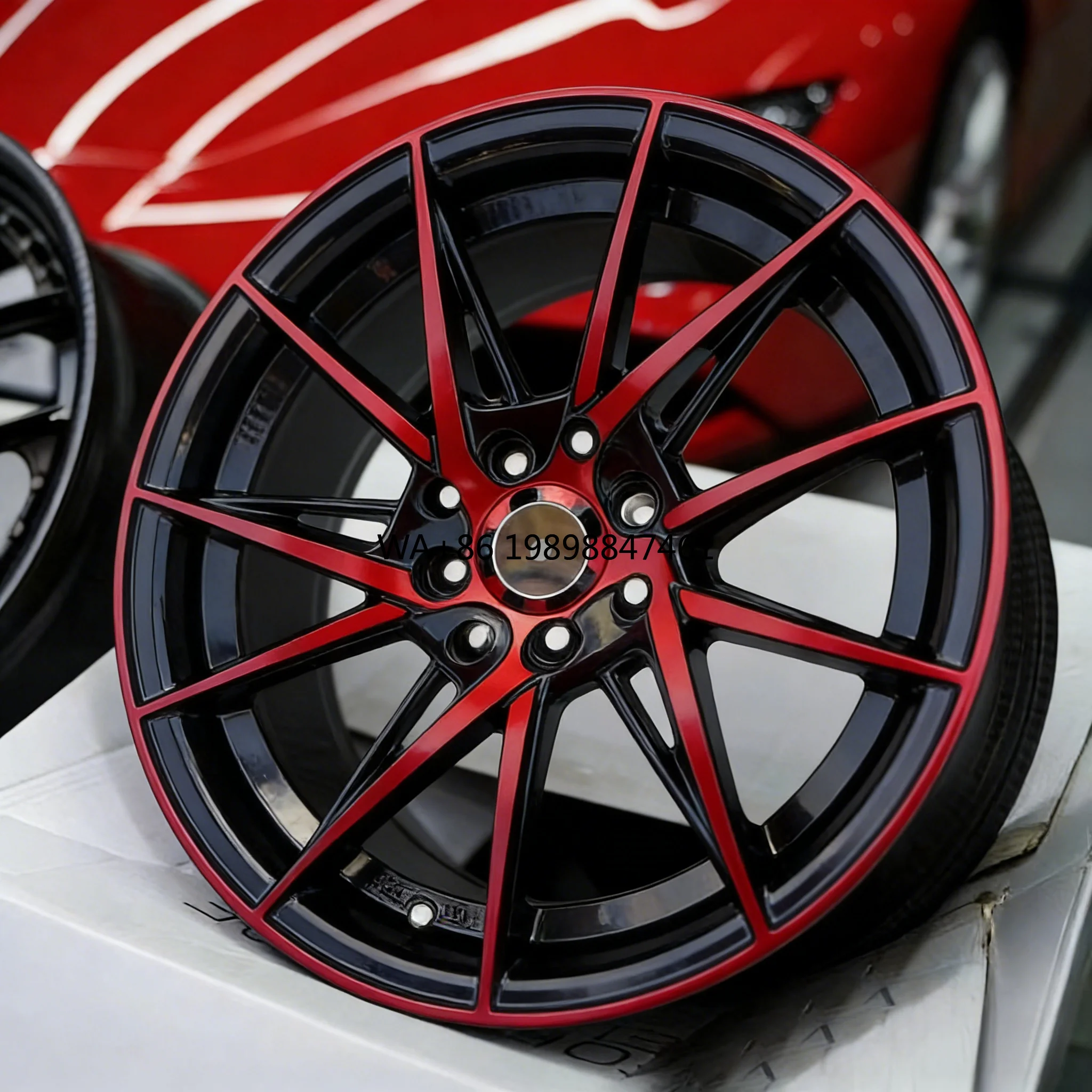 

for 16 17 Inch Alloy Wheel with Pcd 100-114.3 Tuning Wheels Blue Machine Face Hot Sale Design Luxury high-end customization