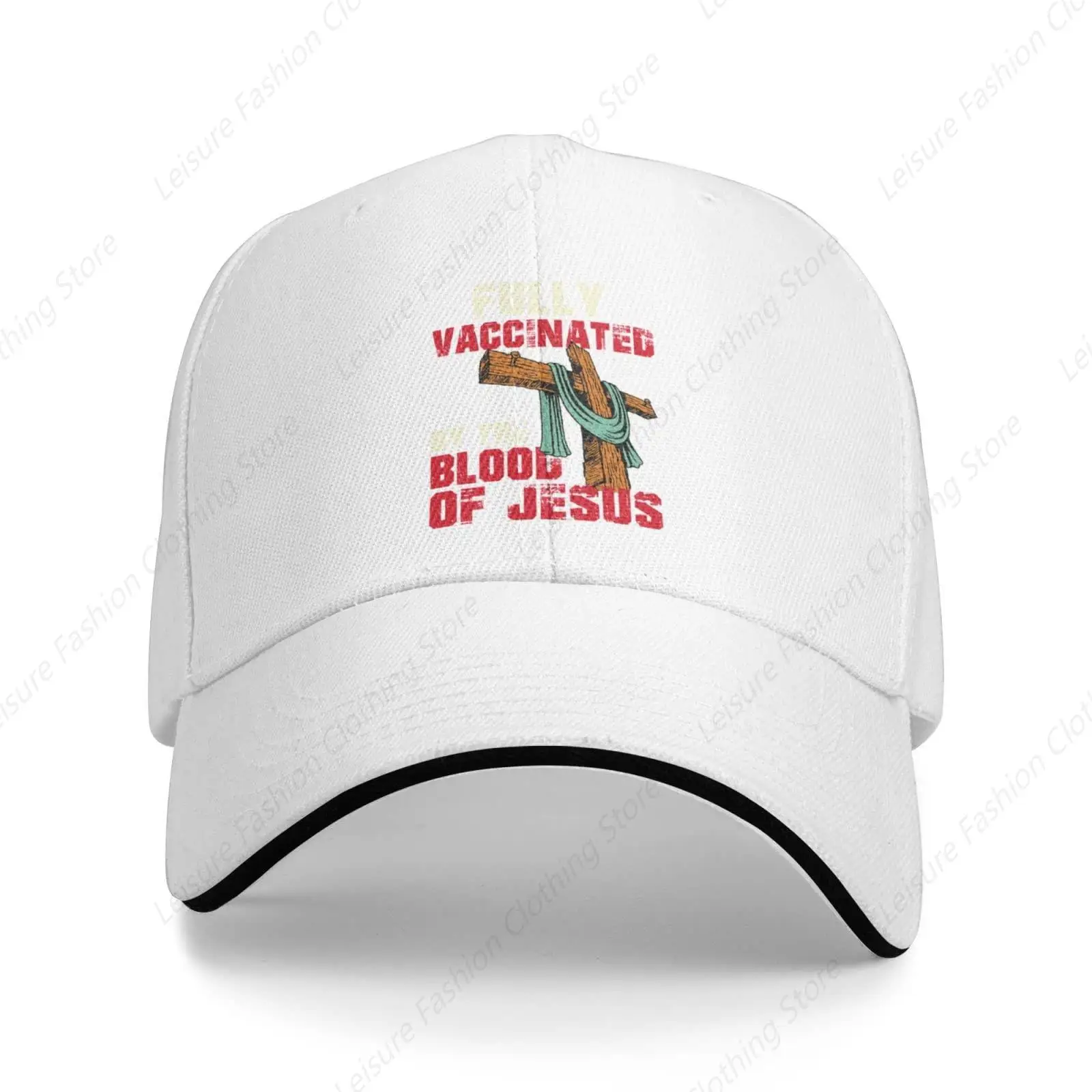 Fully Vaccinated by The Blood of Jesus Baseball Cap Summer Sun Caps Gift Women Trucker Hat Men Dad Hats