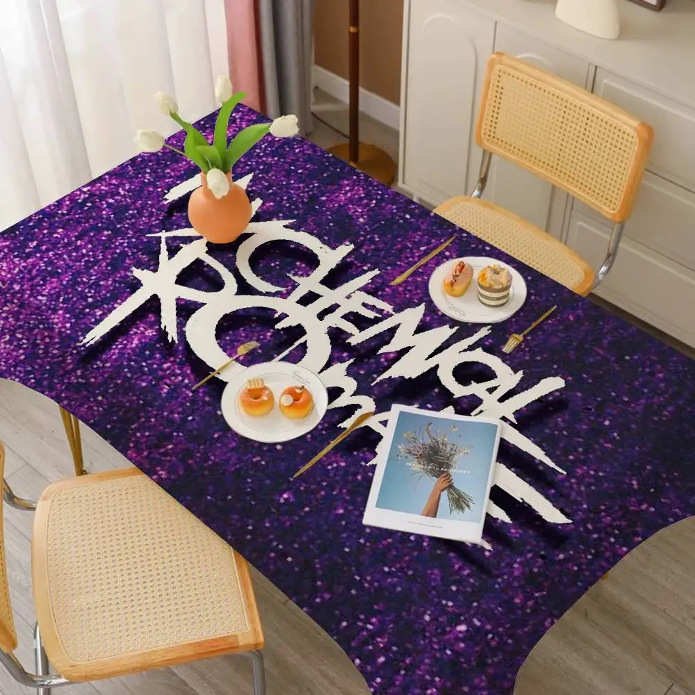 Hot Band M-My C-Chemical R-Romances Rectangle Waterproof Tablecloth Party Decor Farmhouse Kitchen Dining Table Cloth Decorations