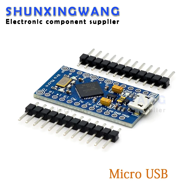 Pro Micro ATmega32U4 5V 16MHz Original Chip Replace ATmega328  Pro Mini With 2 Row Pin Header