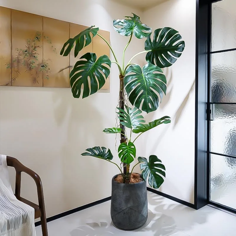 Turtle bamboo simulated green plant living room indoor bionic fake tree large floor potted plant single