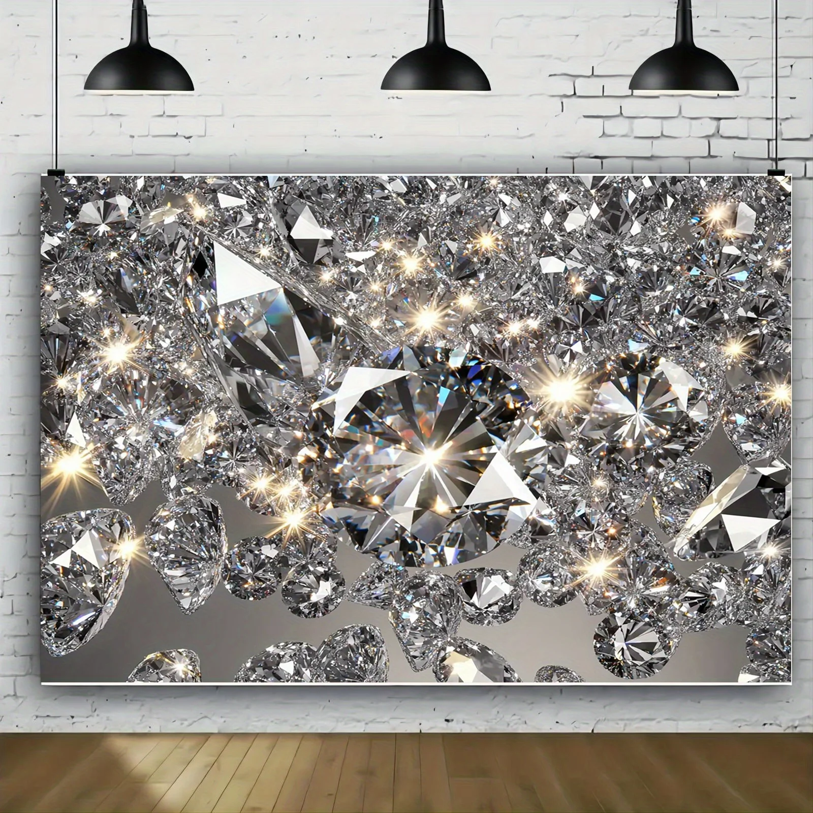 One diamond-themed background cloth, with dimensions ranging from 99.06X149.86 centimeters to 179.83X229.87 centimeters.DJH