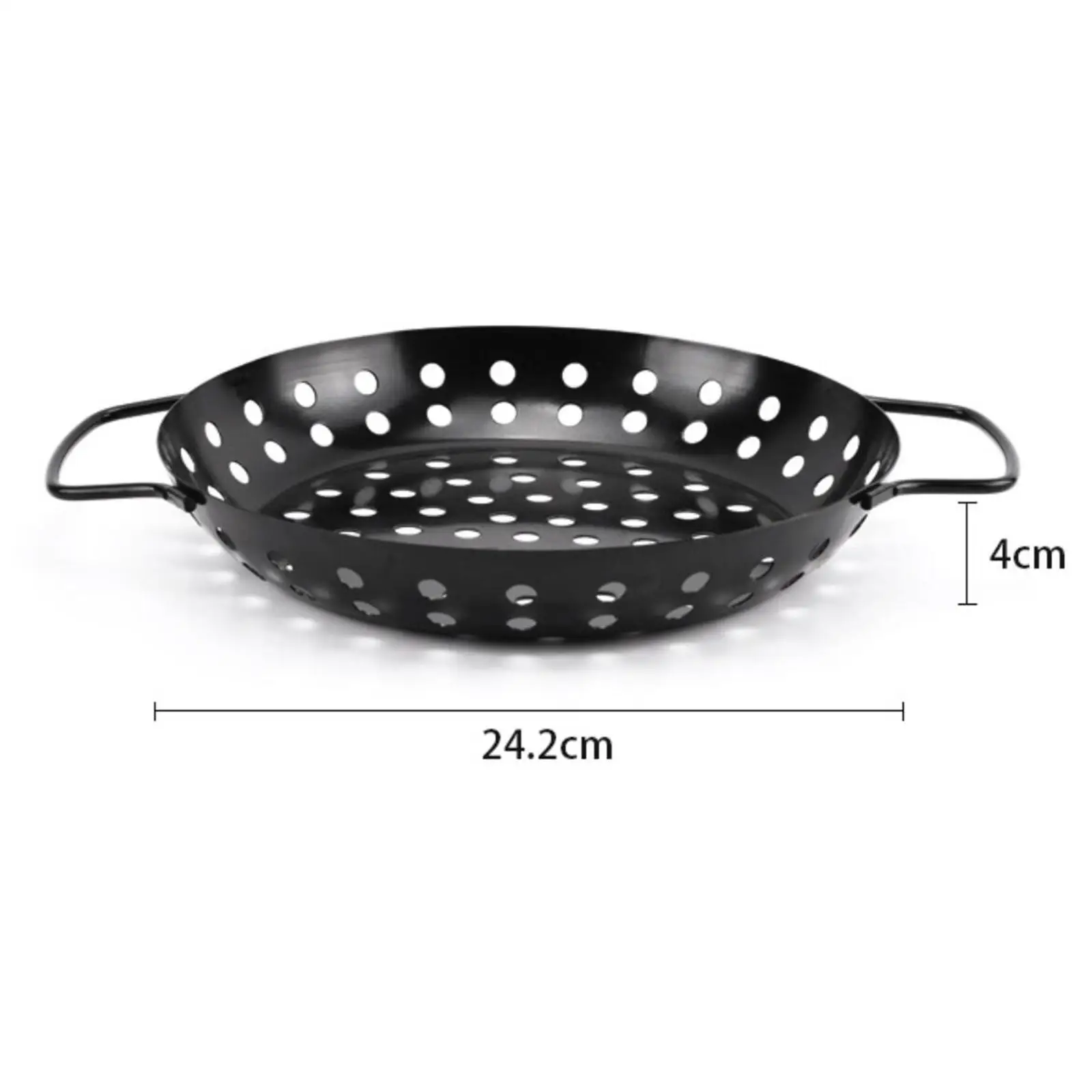 BBQ Grill Pan for Veggie Meat Fruits Roasting with Non Stick Coating - Pizza Grilling Tray - Barbecue Accessories