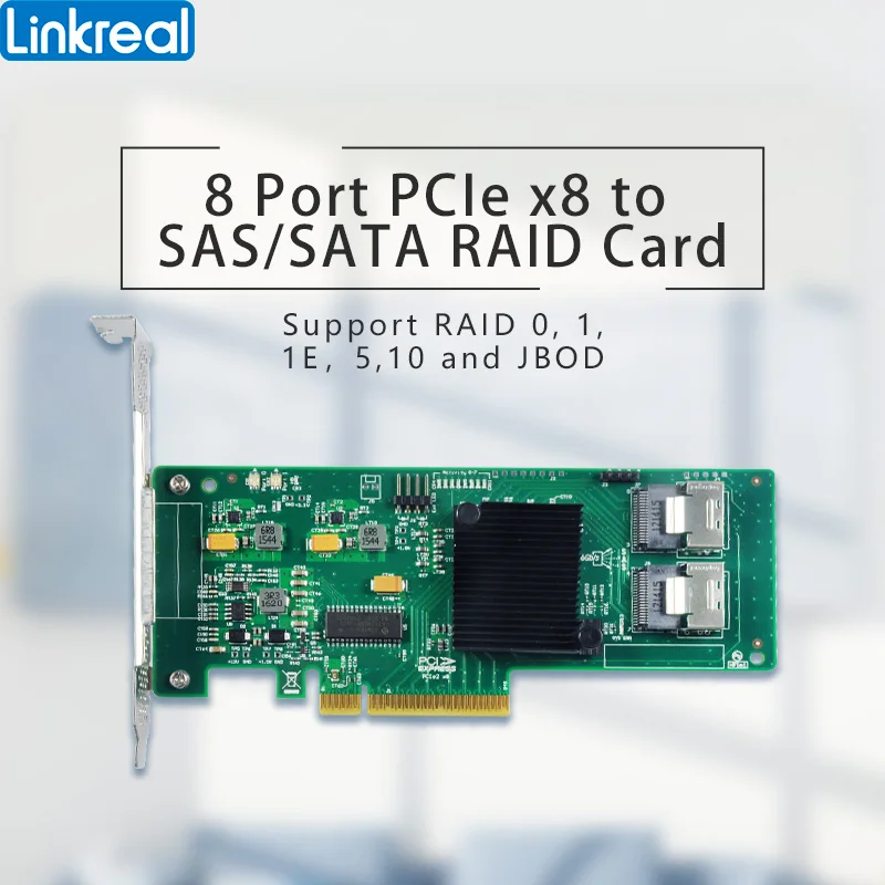 

Linkreal 6Gb PCIe x8 to 8-Port SAS/SATA RAID контроллер с поддержкой порта RAID 5-LRSA9608-8IR