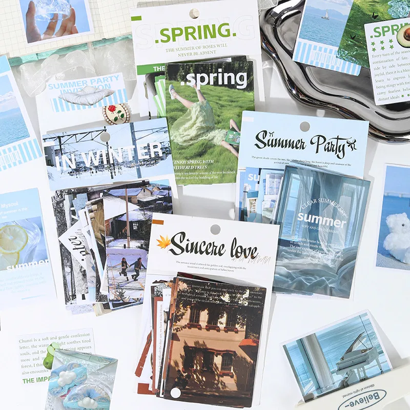 Four Seasons For You Stickers 50pcs Seasonal Nature Art Decals for Journal Collage Scrapbooking DIY Stationery Embellishment