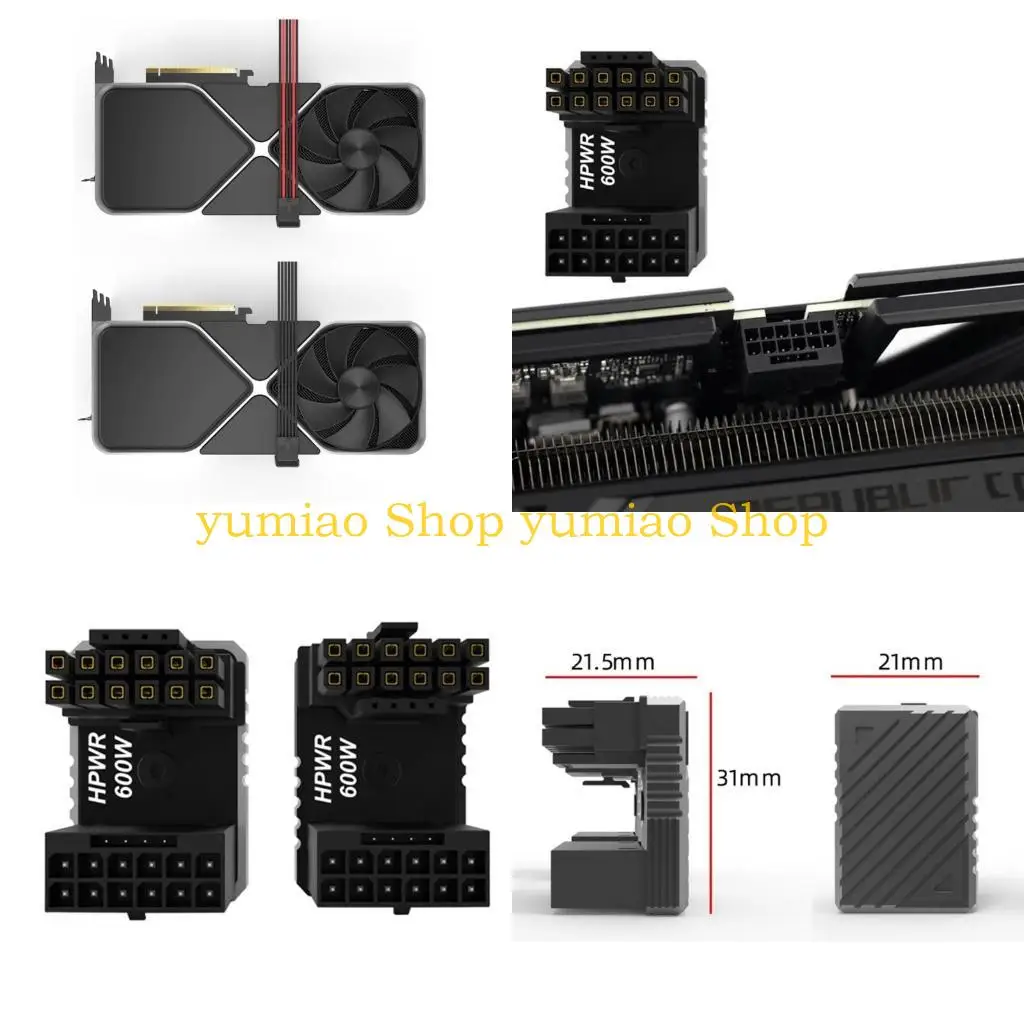

587B Черный 16-контактный 16P ATX3.0 адаптер питания для видеокарты 12 + 4-контактный разъем «папа-мама» с поворотом на 180