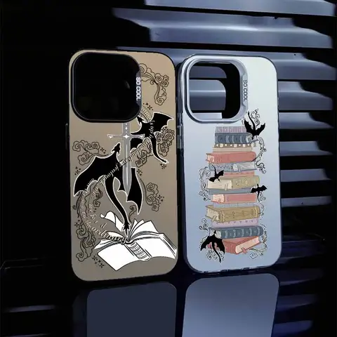 Nueva funda Dragon F-Fourth Wings para Apple iPhone 17 16E 16 15 14 13 12 mini Pro Max Plus funda de teléfono plateada colorida de silicona