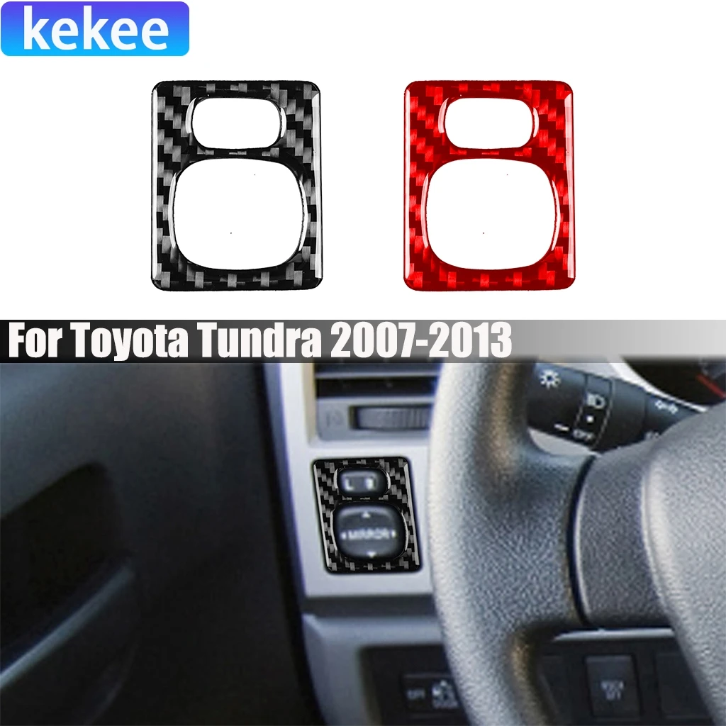 

Carbon Fiber Car Accessories Side View Mirror Adjustment Modified Interior Trim Cover Soft Sticker For Toyota Tundra 2007-2013