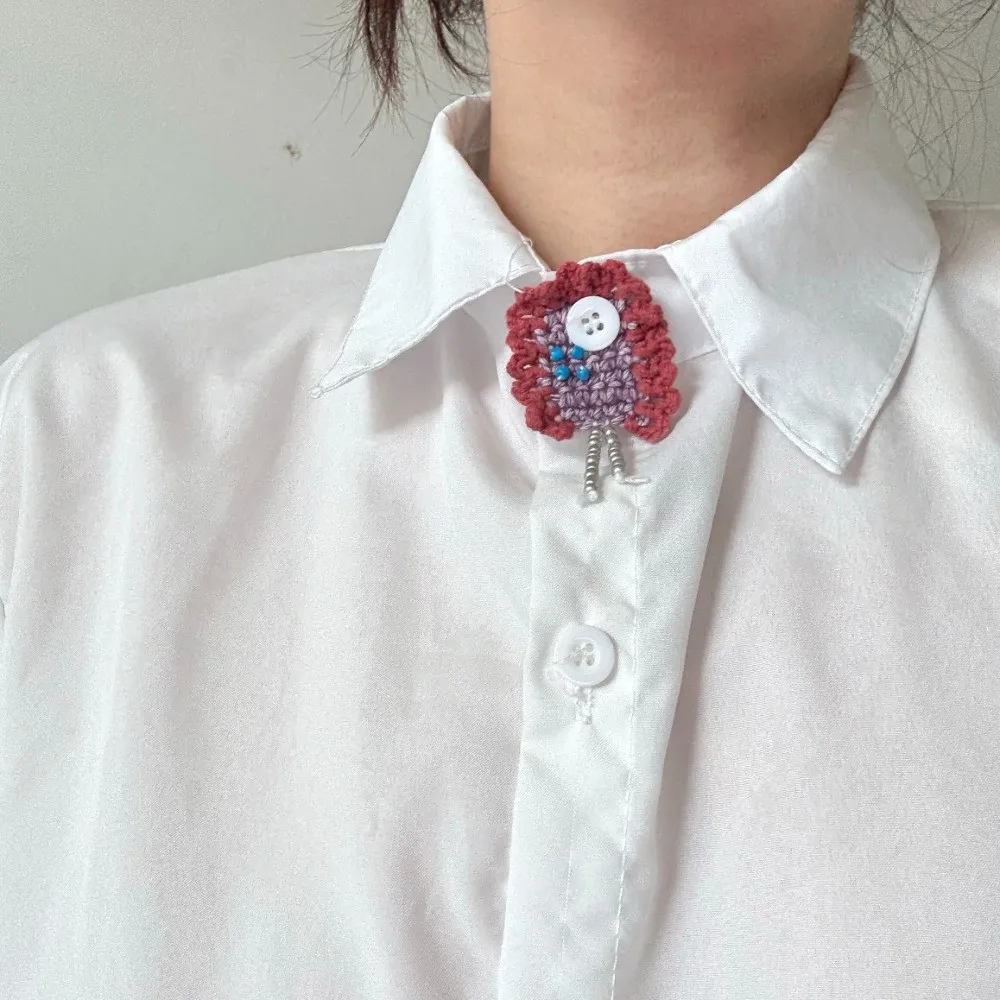 독특한 불가사리 어린애 같은 단추 장식 꽃 해파리 니트 가짜 넥타이 술 소프트 DIY 셔츠 액세서리 남여