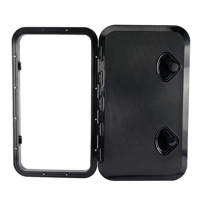 

Boat Hatch 180 Degree Lid Hinge Boat Deck Hatch Marine Hatch with Non Slip Surface Durable Construction Boat Access Hatch Black
