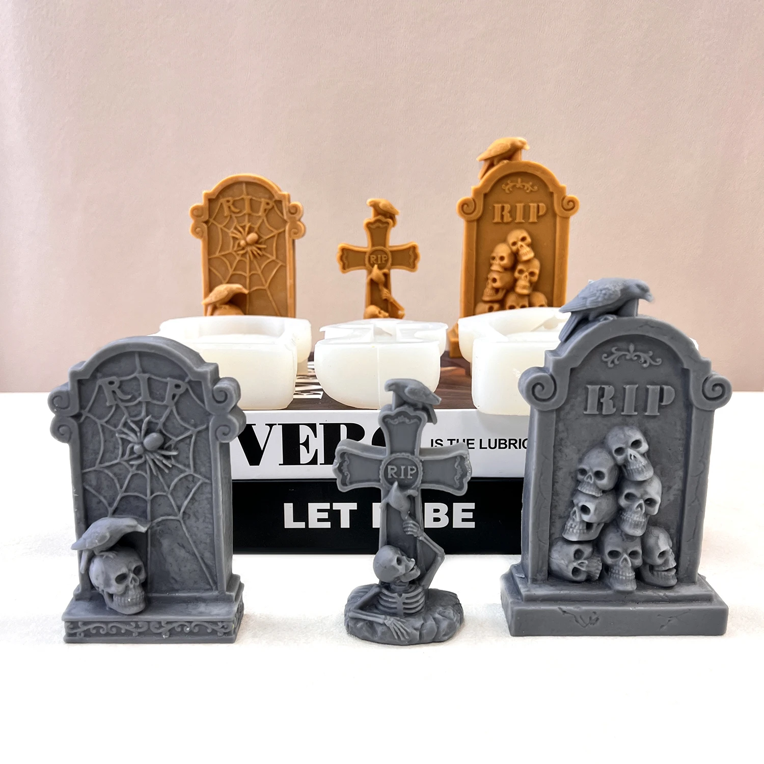 

Маленькая силиконовая форма для надгробия в виде черепа для украшения Хэллоуина своими руками