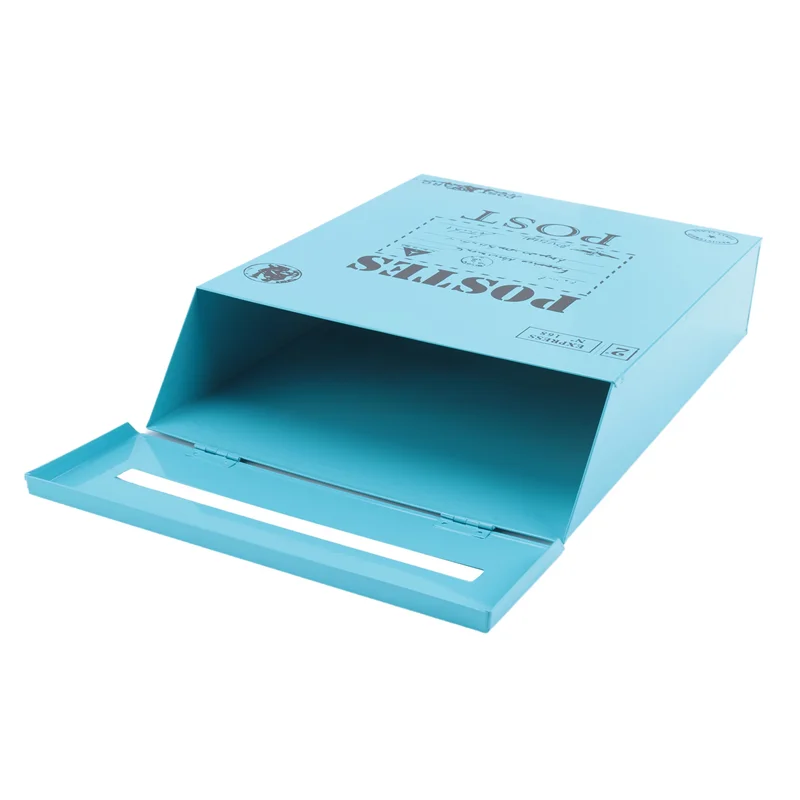 ABDJ-2X Mailbox Vintage Wall Mount Mailbox Post Letter Box For Outside Antique Metal Mailbox Rust Resistant Mail Holder Blue