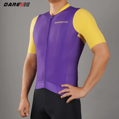 Imagen 2 del producto DAREVIE Maillot de ciclismo para hombre, secado rápido, Anti UV, nivel profesional, Jersey de ciclismo para hombre, ropa de ciclismo ligera y suave que absorbe la humedad