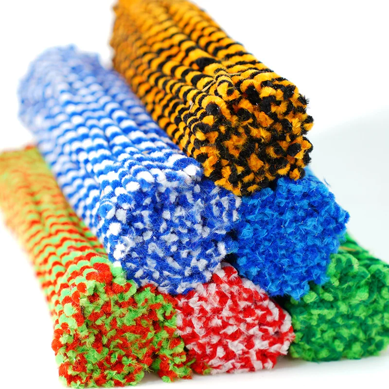150 Stück Bunte Gedrehte Chenille-Stiele 6mm Pfeifenreiniger DIY Handgemachtes Bastelmaterial Weihnachten Halloween DIY Plüsch-Draht Twist-Sticks