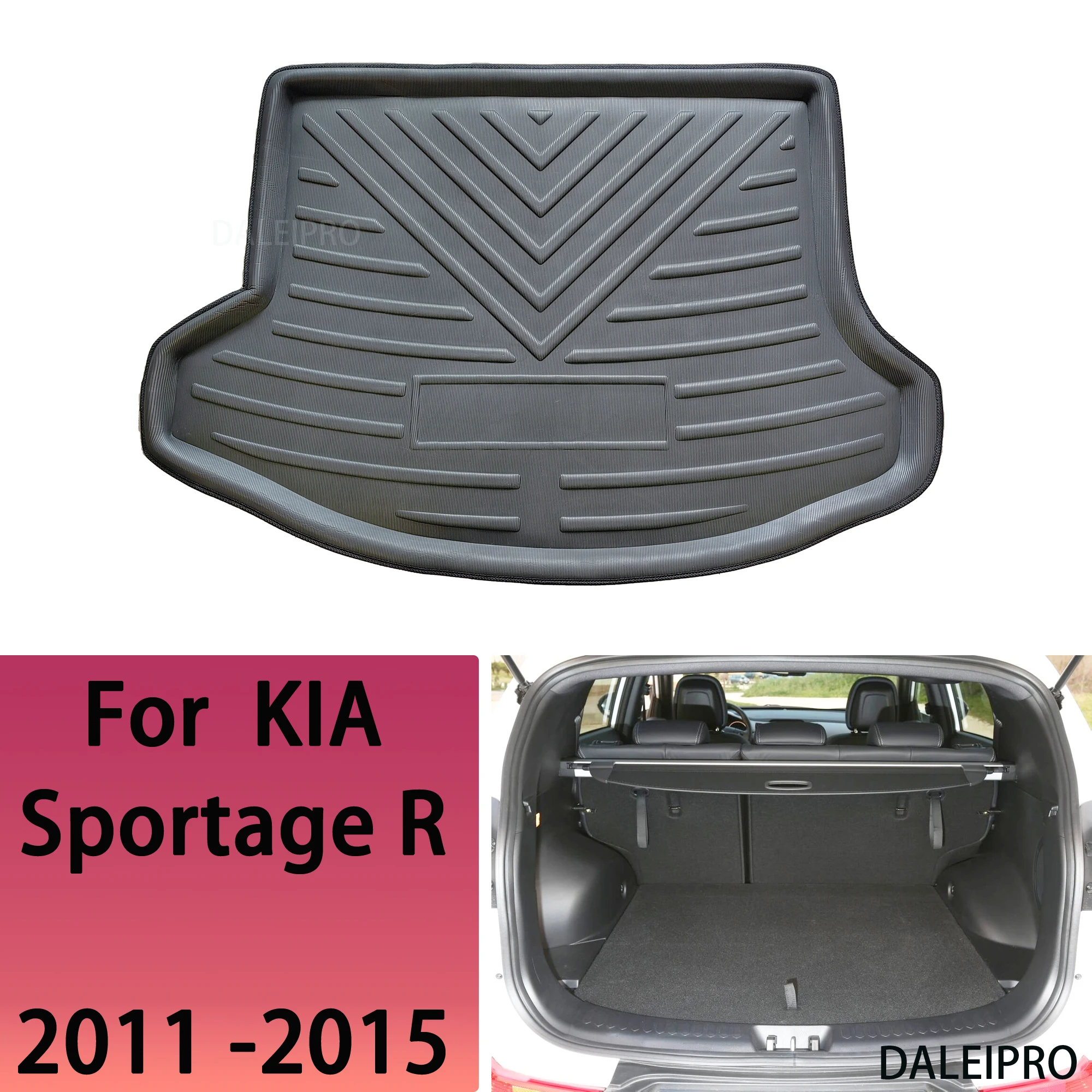 Car Rear Trunk Mat For KIA Sportage R 2011 2012 2013 2014 2015 Cargo Liner Boot Floor Tray 3D EVA Protector Carpet Accessories