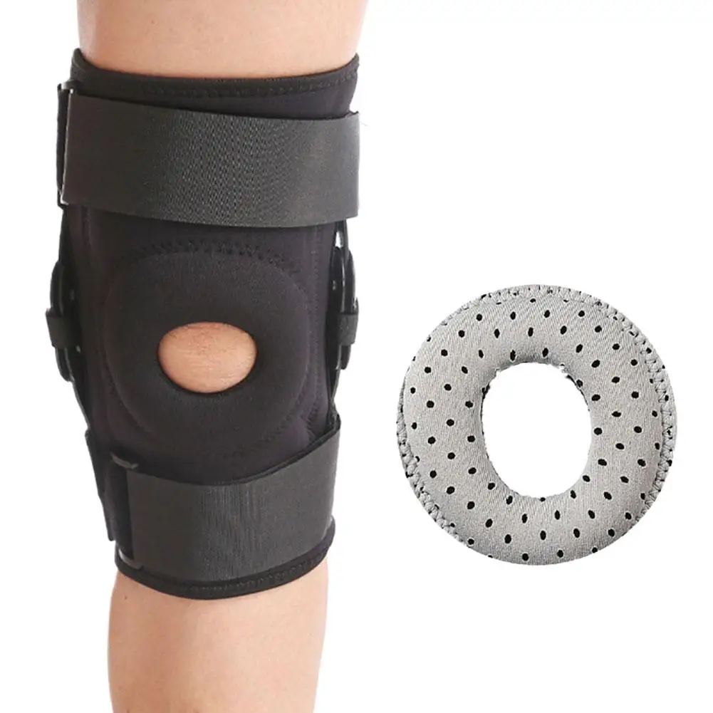دعامة ركبة رياضية كبيرة الحجم مع حزام قابل للتعديل من السيليكون لدعم الركبة الربيعية وحماية الرضفة وسادة الركبة للجري