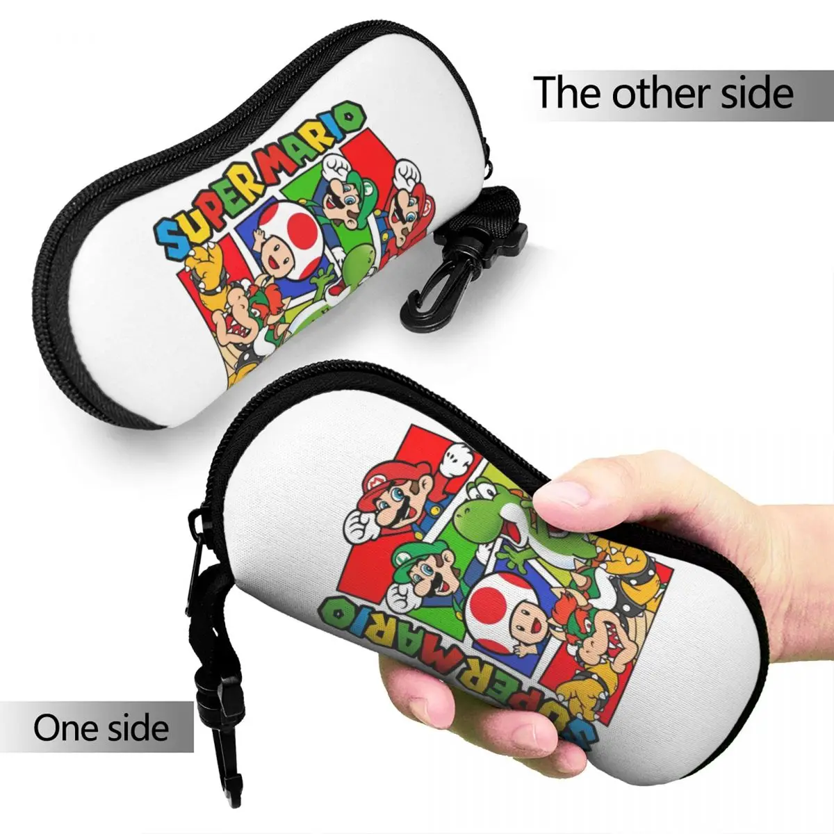 Super Mario Bros Cartoon Game Glasses Case Portable Accessories Anime Action Eyeglasses Protector Print Eye Contacts Case