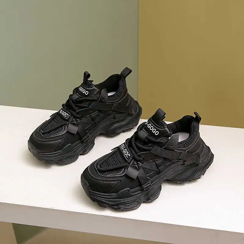 High Platform Normal Leather Women's Trekking Sneakers Colored Woman Shoes Hiking Boot Sports Street Brands Baskettes 0