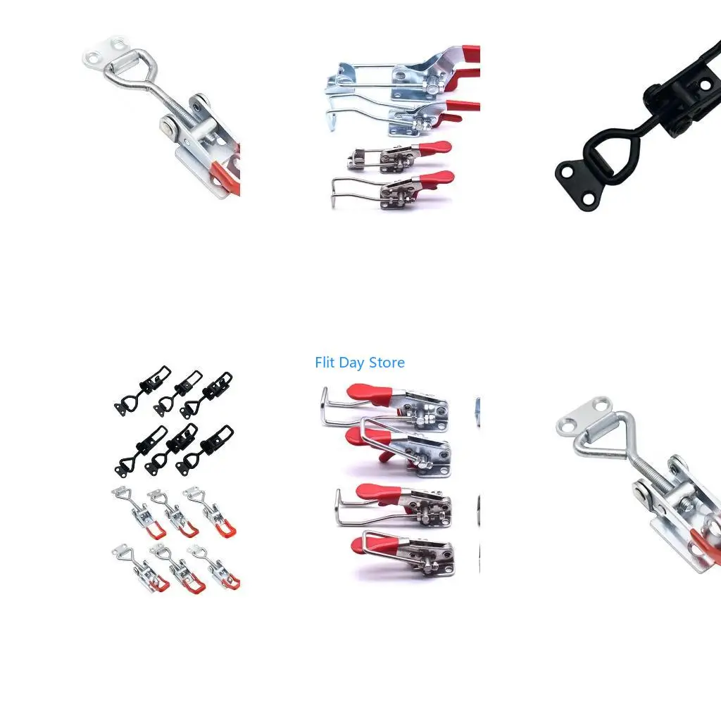 F92C 1Pc Toggles Latches Clamp Metal Steel Pull Hasp Latches Large Hasp Clamp for Smoker Lid Clamp, Case Trunk Easy to Use