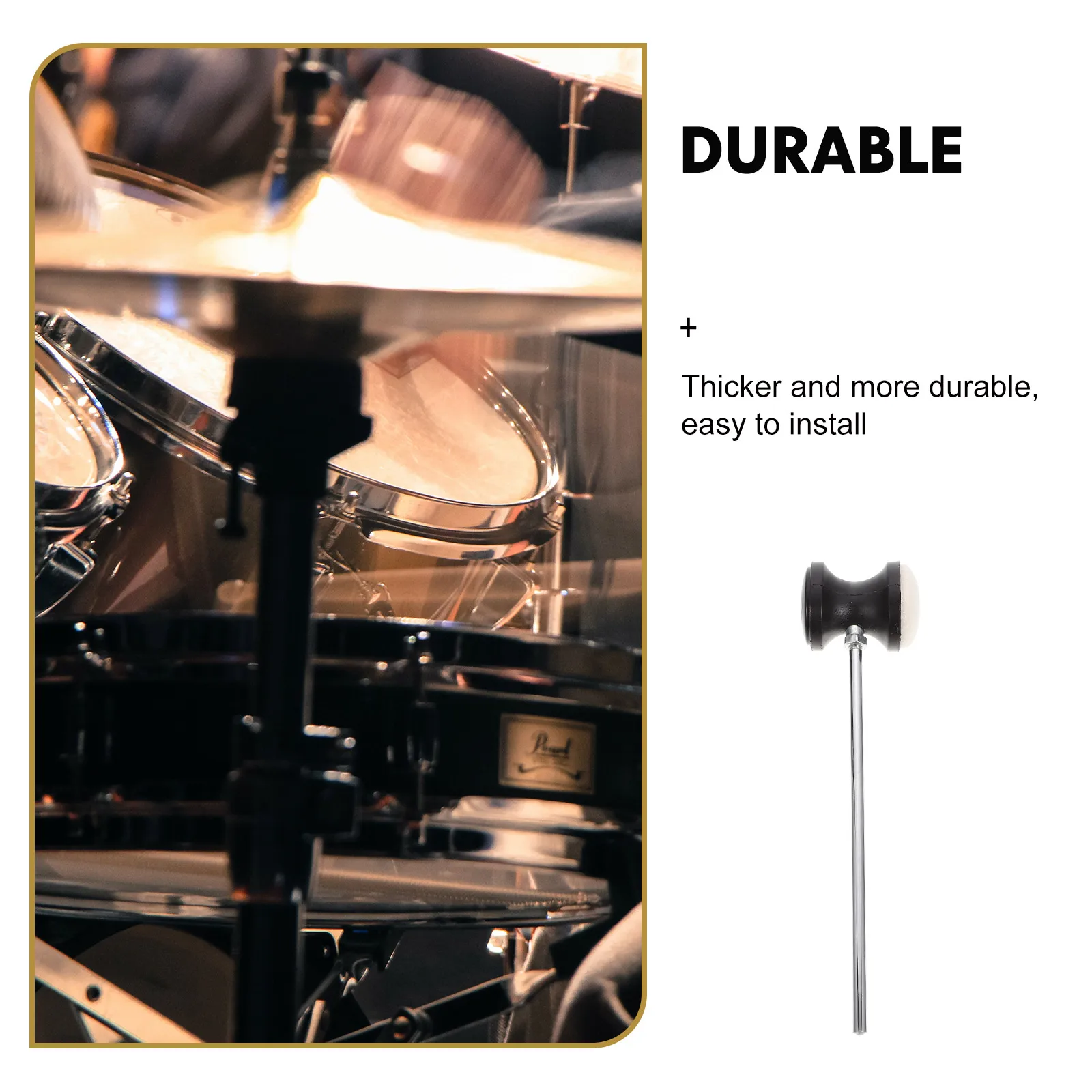 

Felt Kick Pedal Beaters Jazz Drum Replacement Electronic Mallet Stainless Steel Drum Accessories Percussion