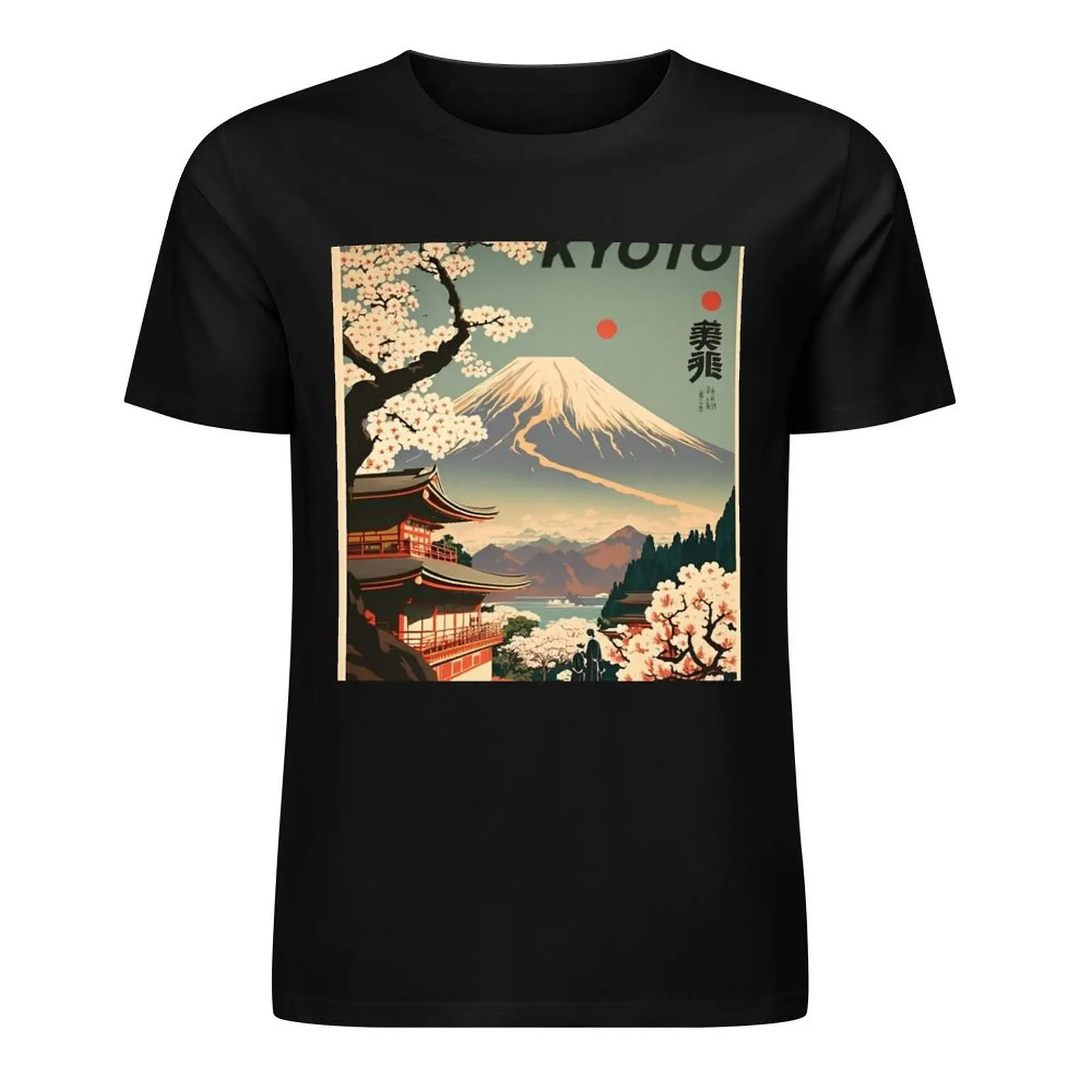 Kyoto Japan Vintage Travel Art Poster T-Shirt cute tops korean fashion summer tops funny t shirts for men