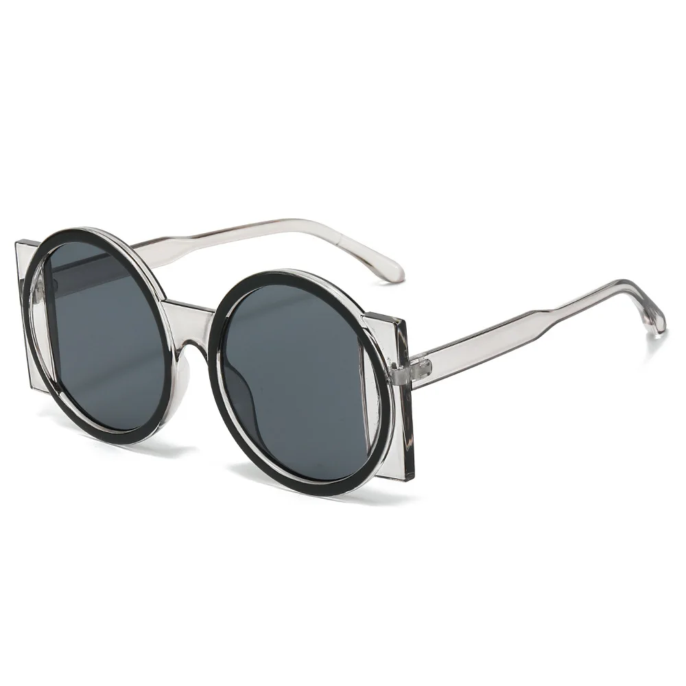 Lunettes De Soleil Rétro Ovales KGDUYC - Protection UV400 Métal Tendance Hommes Femmes, Verres Gris