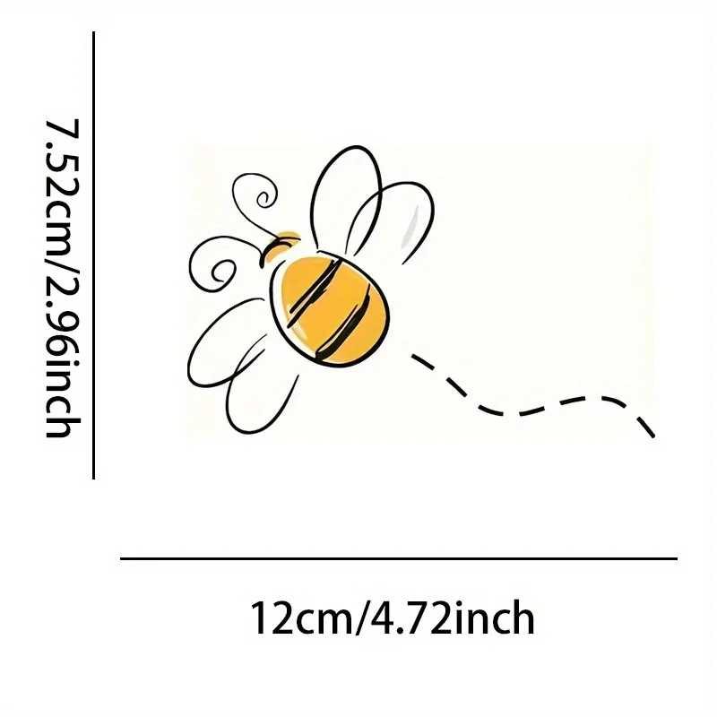 1Pc Bee Vinyl Sticker, Waterproof Durable Decal for Car Motorcycle Luggage Multi‑surface Exterior DIY Decor