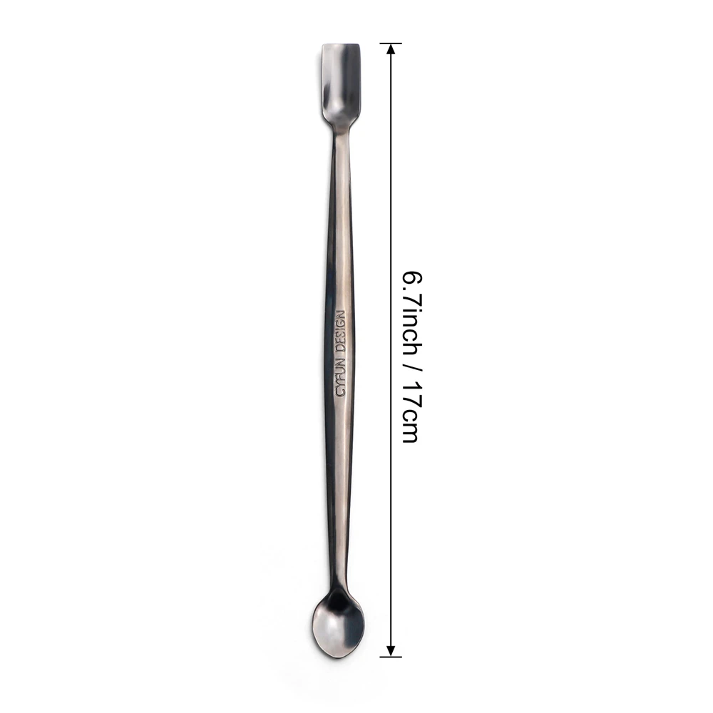 1pc 17cm Long Handle Craft Spoon Stainless Steel 2 Uniquely Shaped Spoon Heads for Taking Out Glitter Embossing Powders Sequins
