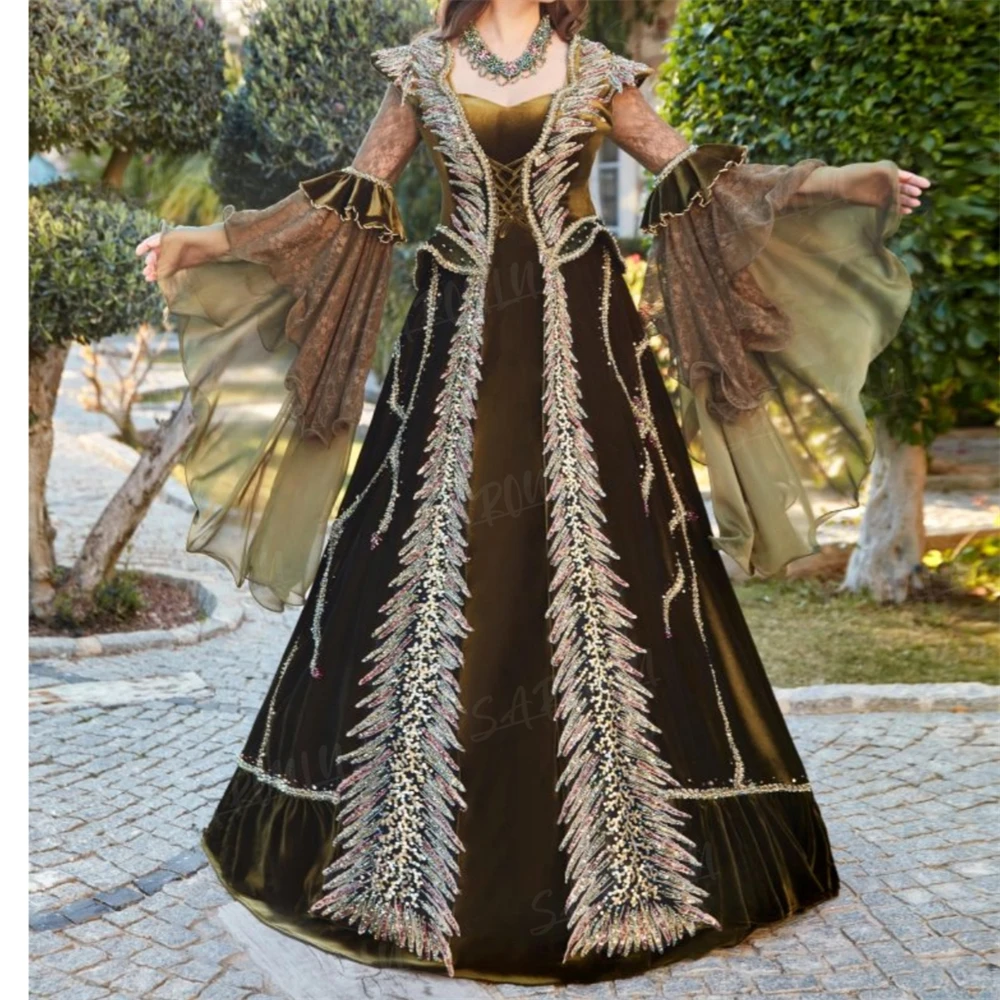 Unique Turkish Traditional Party Dress Women Formal Gown Sultan Arabic Customized Evening Dresses فساتين السهرة Vestidos De Gala